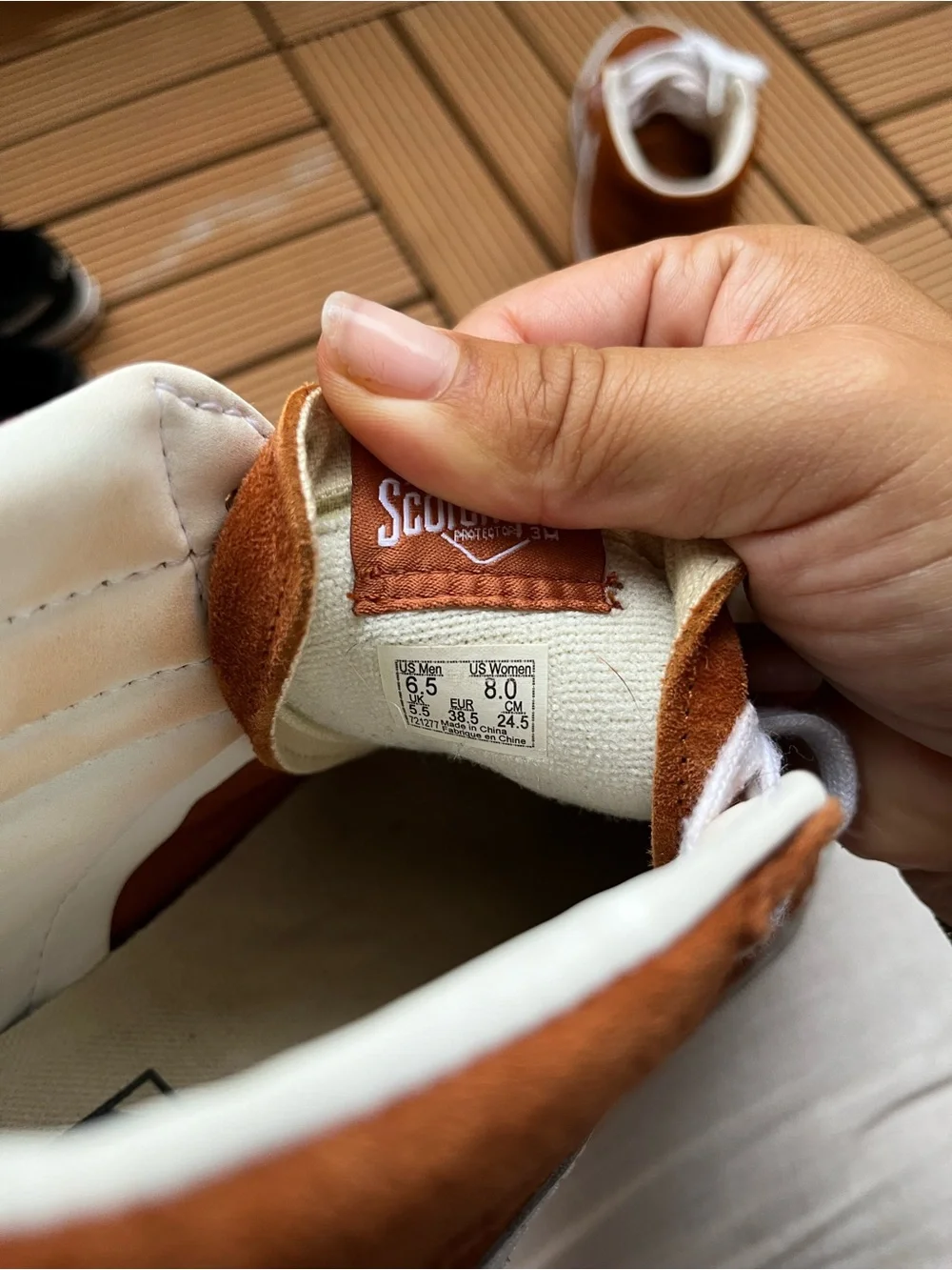 Vans Brown Suede Hi-Skate High-Top  Sneakers in Brown/White